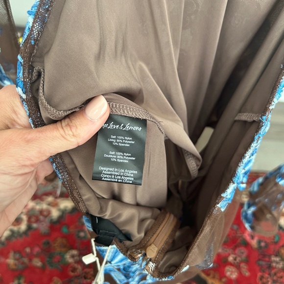 For Love and Lemons Temecula Cut Out Embroidered Lace Maxi Dress BLUE - Picture 8 of 12